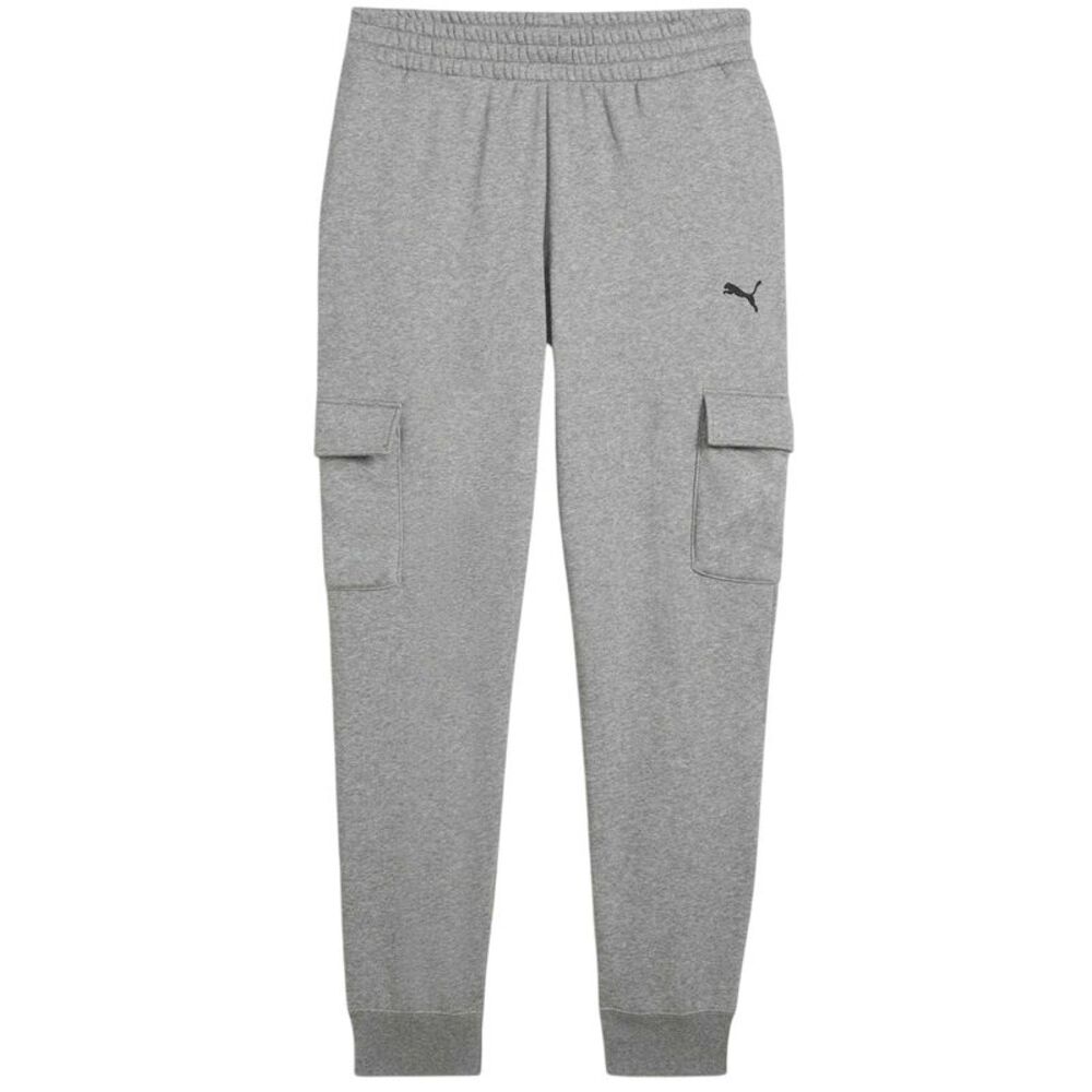 Puma Mens Fleece Logo Cargo Pants / Gray